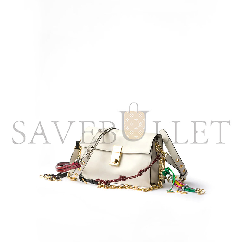 Pra*a soft sound small leather shoulder bag with charms 1bd379 (24*13.5*5cm)